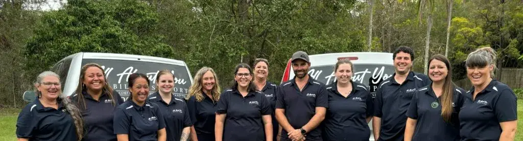 The AAYDS support team standing together in Moreton Bay